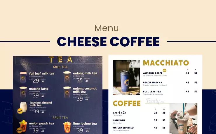 menu cheese coffee